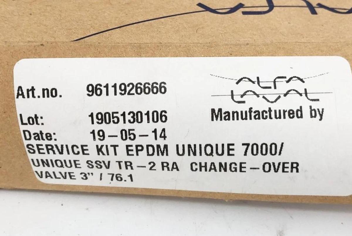 New Alfa Laval 9611926666 Service Kit EPDM Unique 7000 SSV TR-2 3"