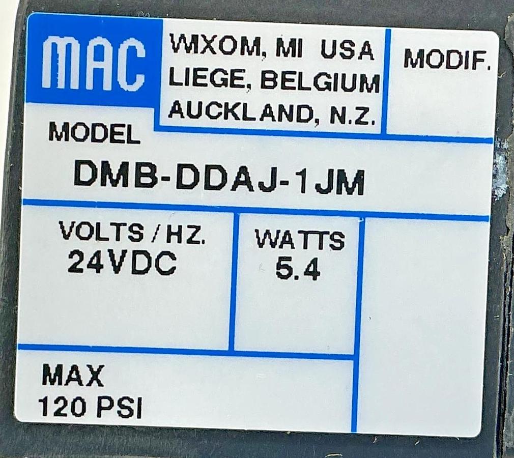 New MAC Valves 413A-BAA-DM-DDAJ-1JM Solenoid Valve 5.4Watts 20-120PSI 24VDC