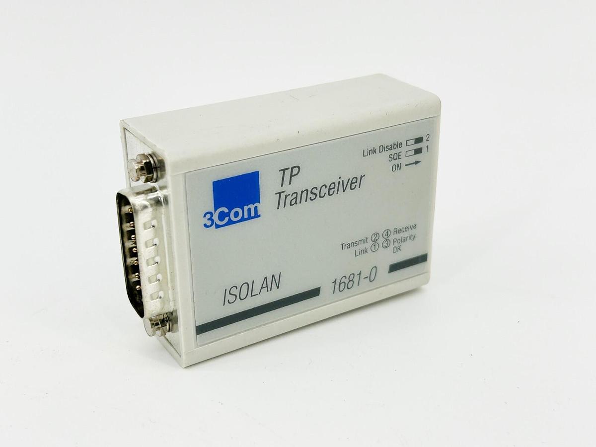 New 3COM 1681-0 TP Transceiver Isolan EZthernet LED Indicating RJ-45 W/O Box