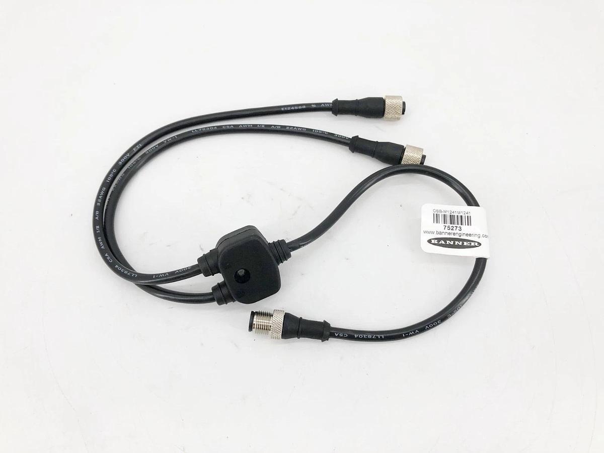 New Banner CSB-M1241M1241 Splitter Cable M12 Male To 2-M12 Female 75273 - No Box