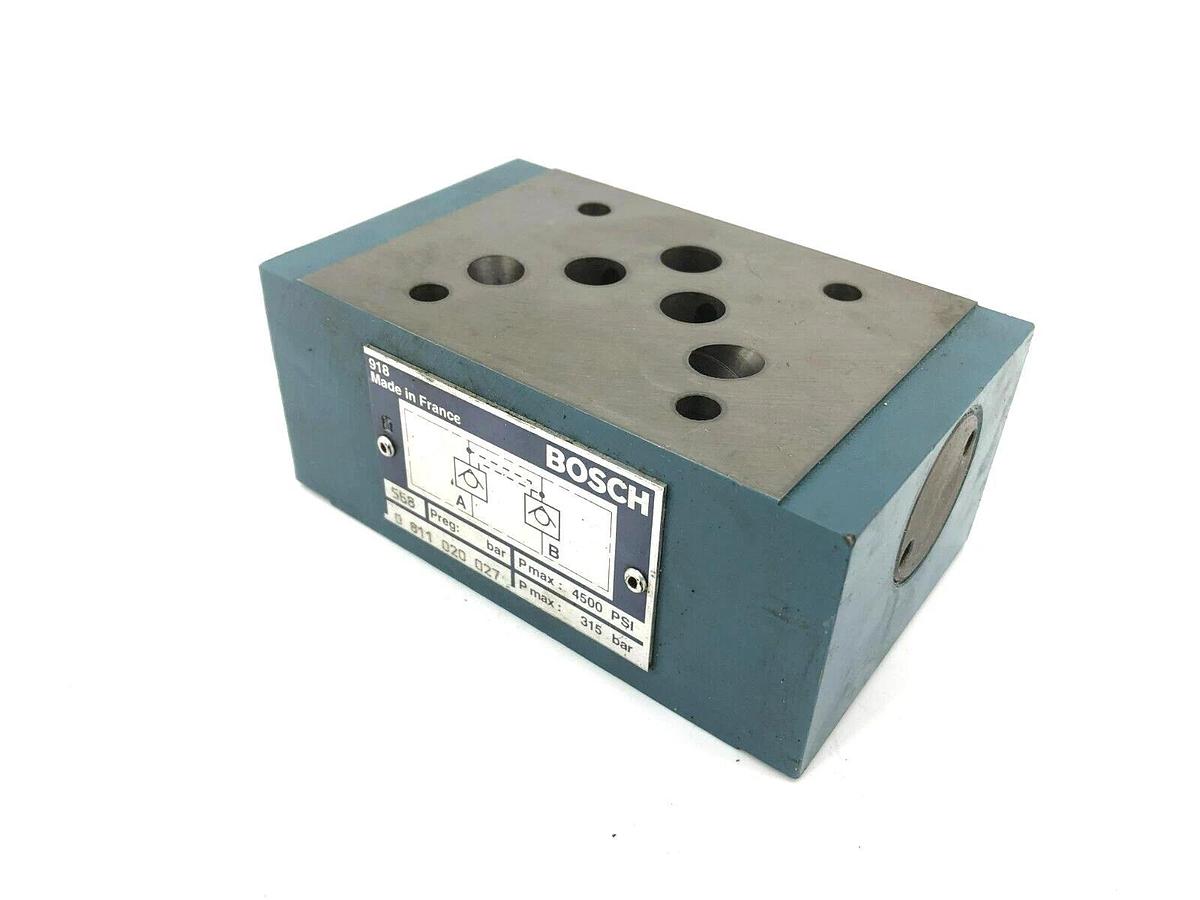 New Bosch 0-811-020-027 Block Valve Cover Plate, 4500psi, 0811020027
