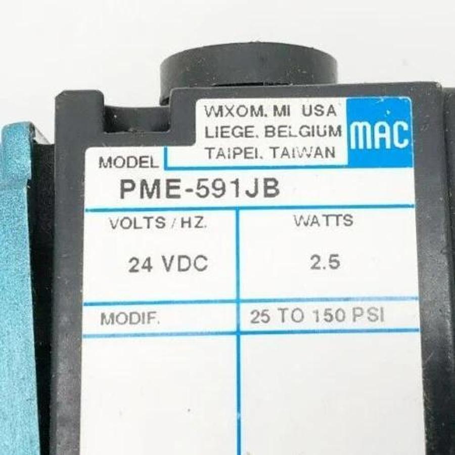 Used MAC Valves 811C-PM-591JB-152 Solenoid Valve 24VDC PME-591JB (For Parts Only)