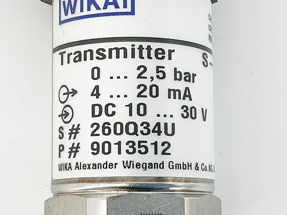 New Wika 9013512 Pressure Transmitter 2.5Bar 20mA 30V