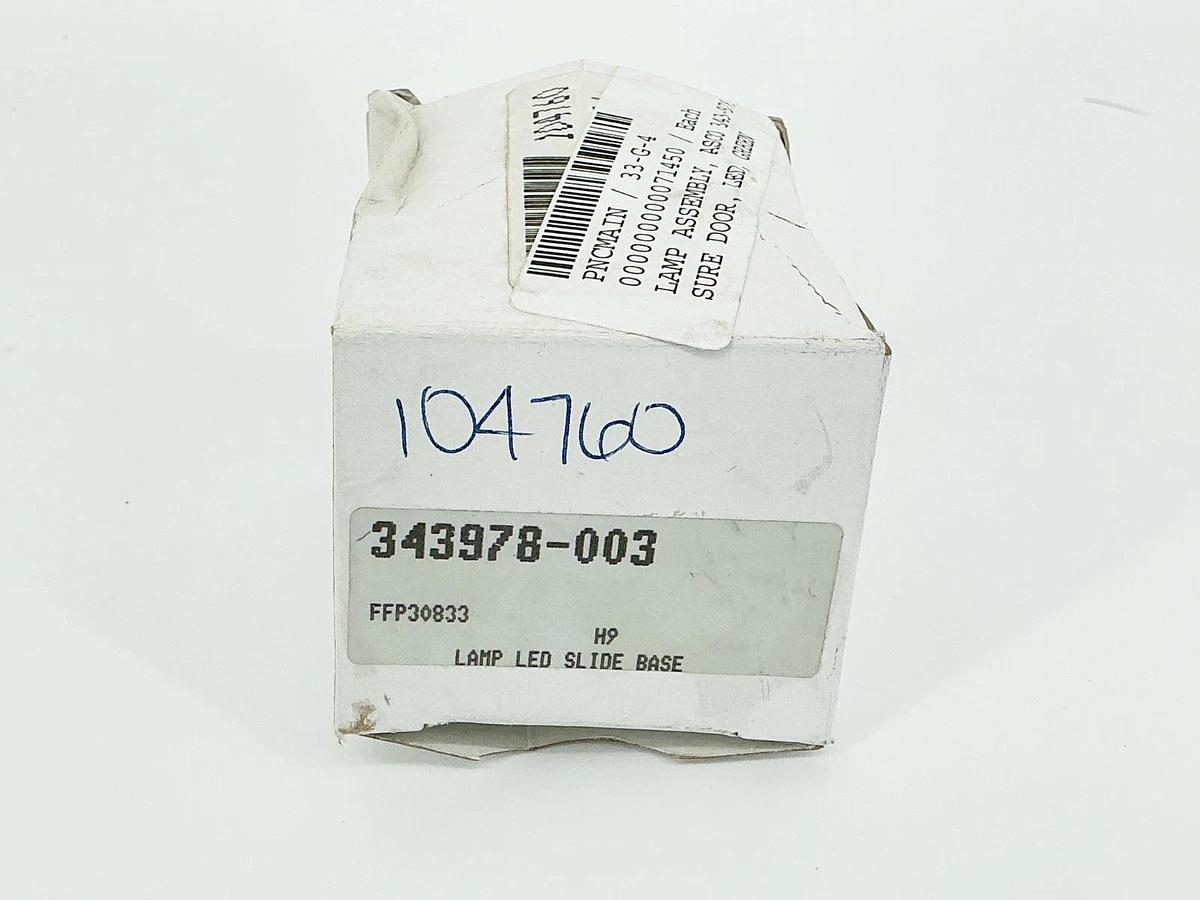 New Lot of 2 Asco 343978-003 Lamp LED Slide Base Green 104760