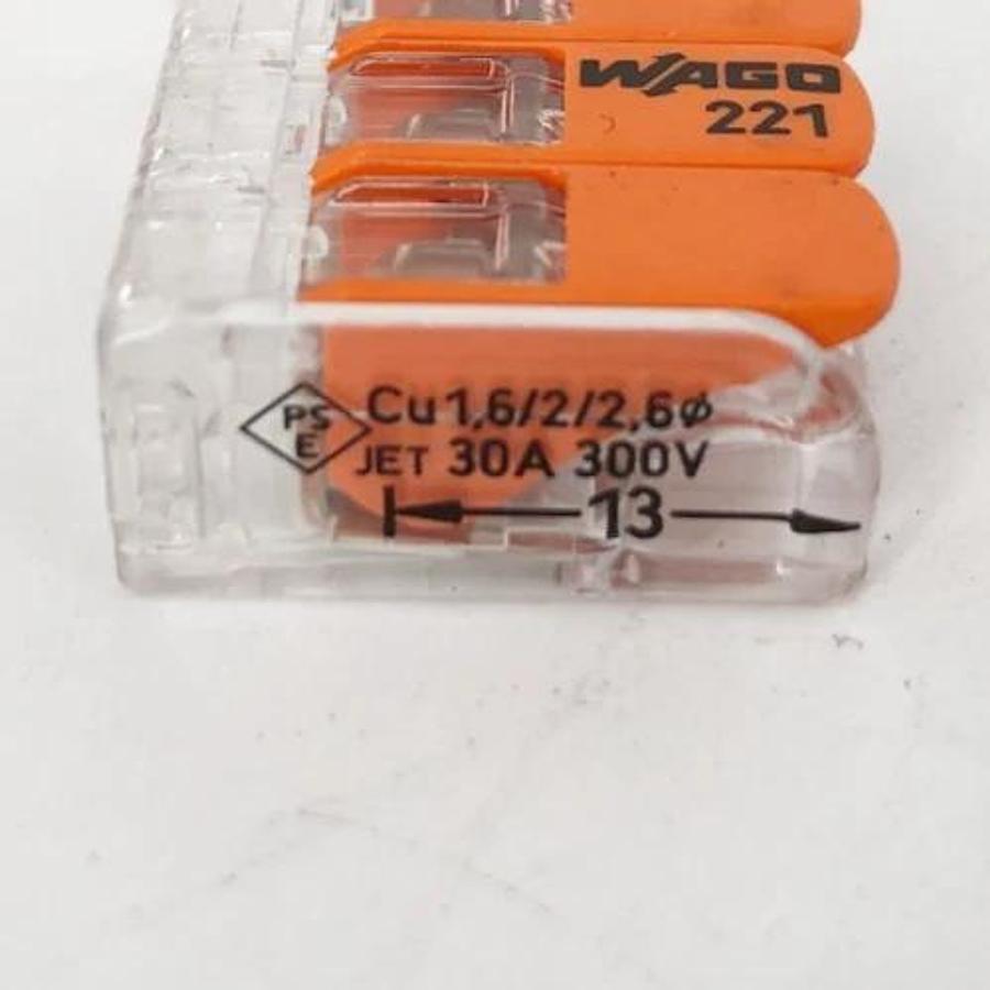 Box of 30 New Wago 221-613 Lever-Nuts Conductor Compact Wire Connectors 10AWG