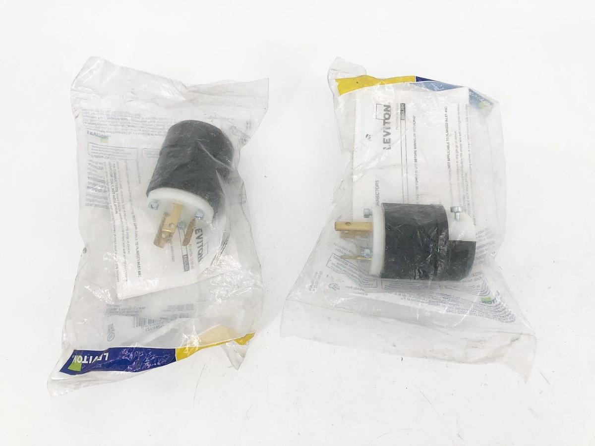 Lot of 2 New Leviton 121-2621-PB Locking Plugs 30A 250V 2P 3-Wire L6-30P
