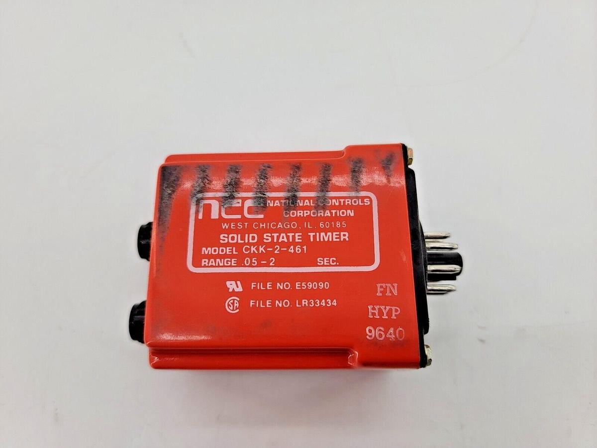 Used NCC National Controls CKK-2-461 Solid State Timer .05-2 Seconds 120VAC