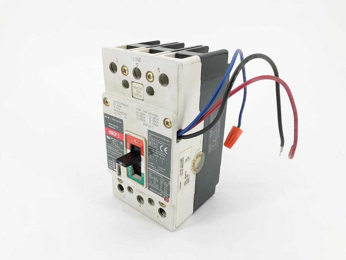 New Eaton Cutler Hammer HMCPE050K2C Motor Breaker AUX1A1BPK 3P 50A 600V - No Box