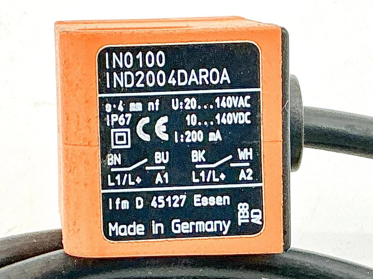 Used IFM IN0100 IND2004DAROA Proximity Switch 140V 200mA