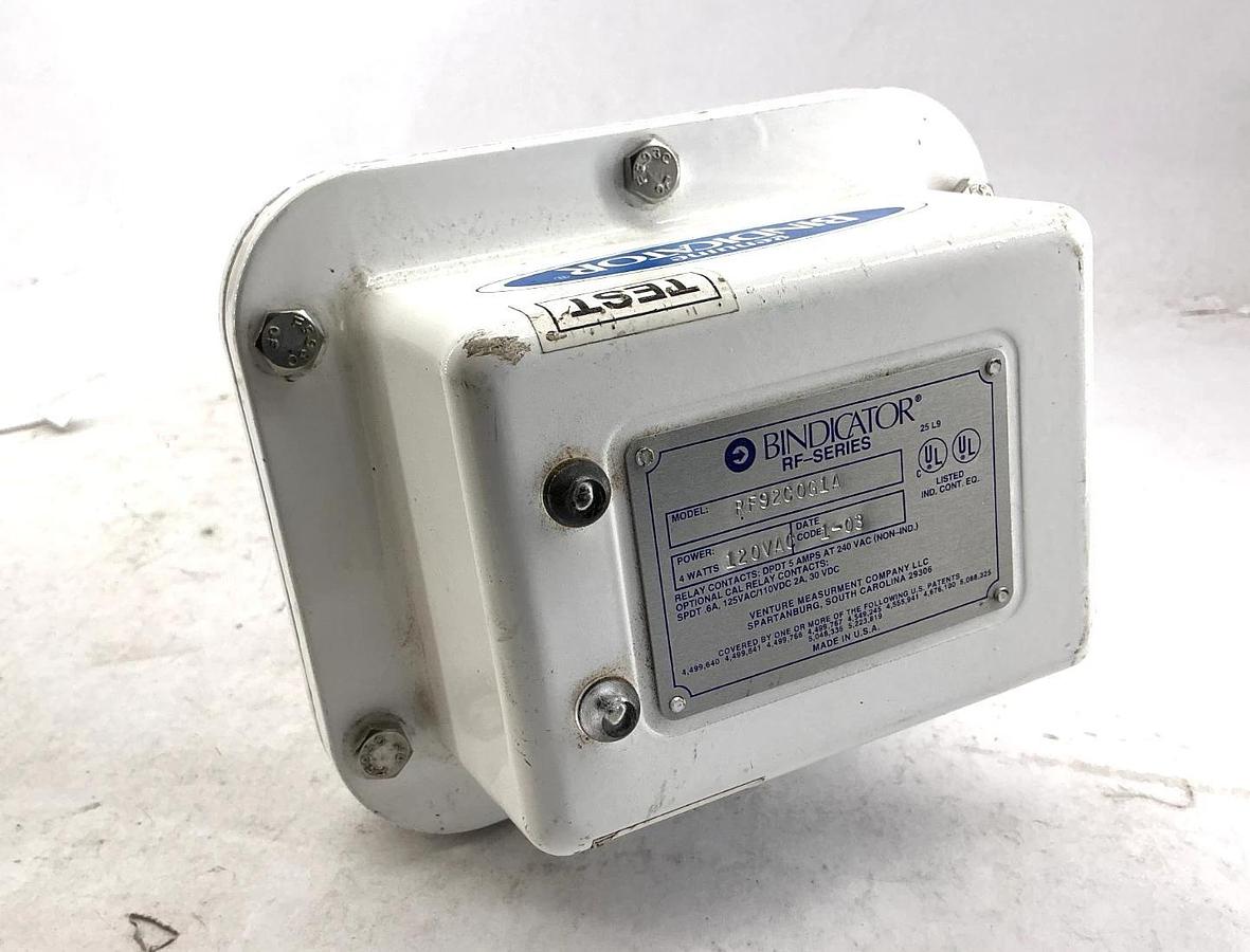 Used Bindicator RF92C0G1A RF Series Leveling Probe Bin/Tank 4W 120VAC
