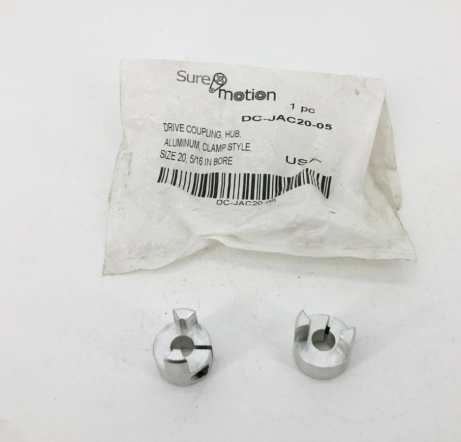 Lot of 2 New Sure Motion DC-JAC20-05 Coupling Hubs 5/16" Bore Aluminum Size 20