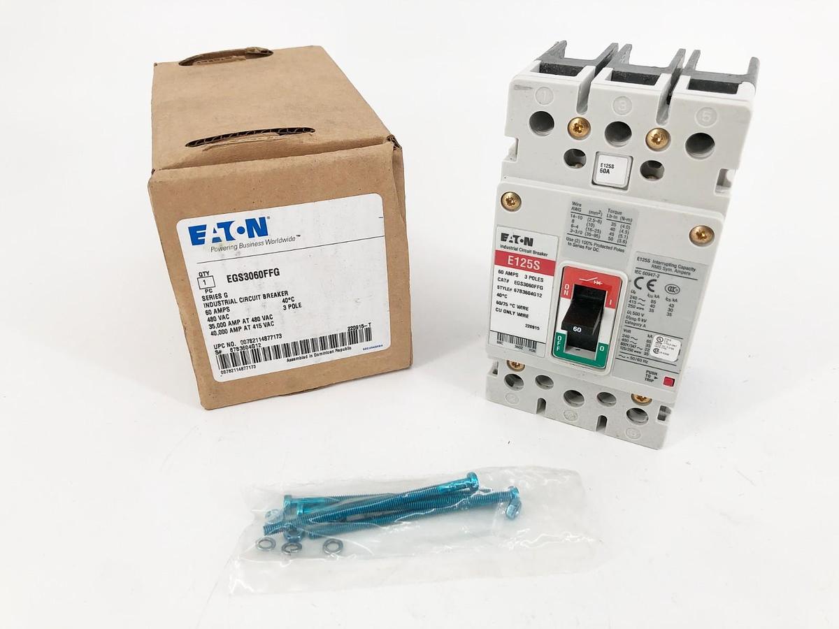 New Eaton EGS3060FFG Circuit Breaker 60A 480VAC 3 Pole