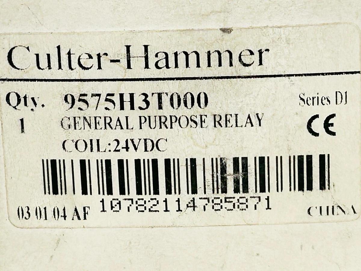 New Cutler Hammer 9575H3T000 General Purpose Relay Coil 24VDC 3000 Series