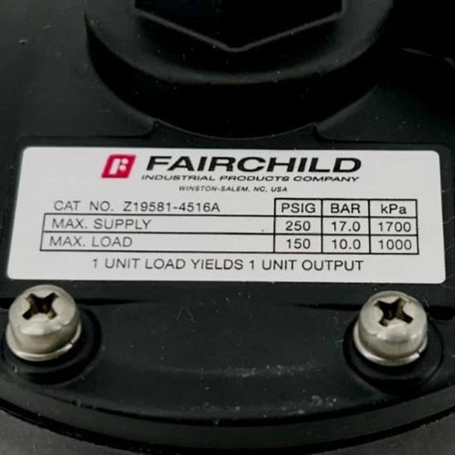 New Fairchild Z19581-4516A Volume Booster 250psig Max - No Box
