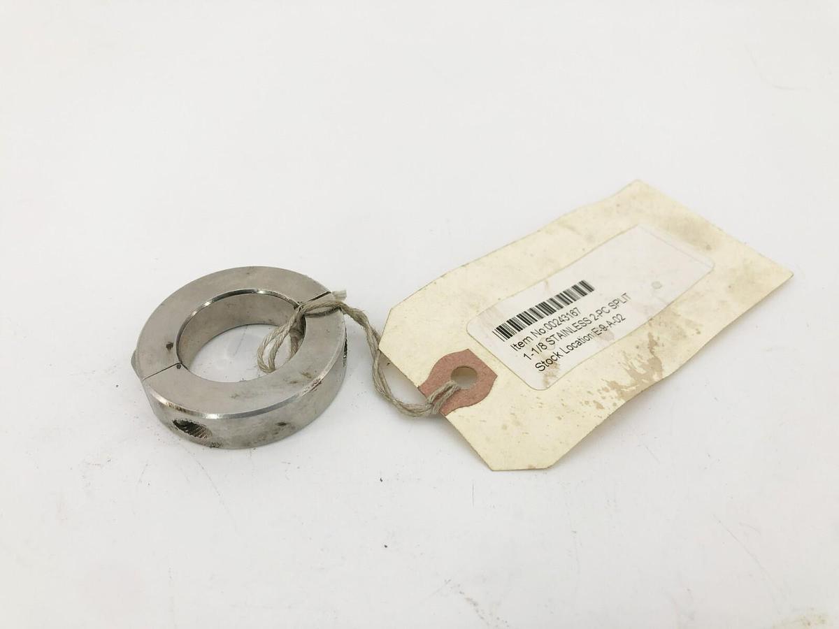 New Climax 2C-112-S Two-Piece Split Clamp Collar Stainless Steel 1-1/8" ID