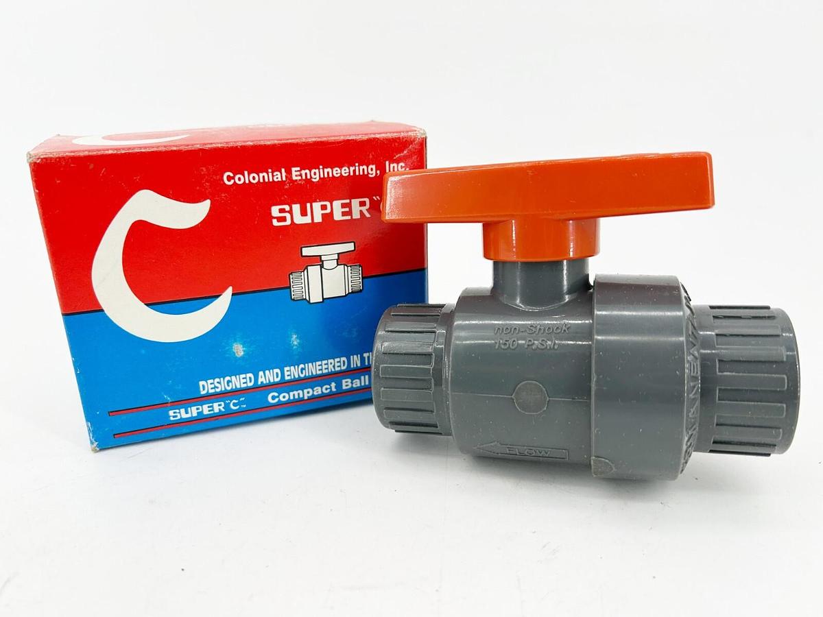 New Super C V08201N Ball Valve 3/4" EPDM Threaded PVC