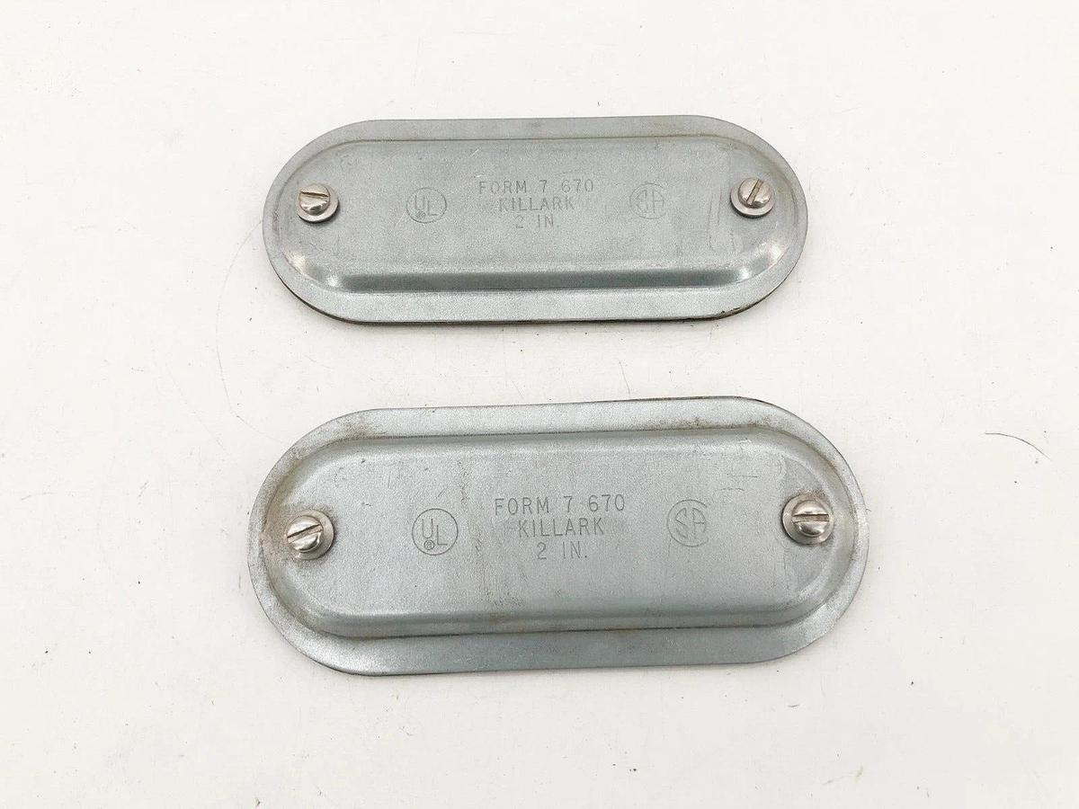 Lot of 2 New Killark 670 Steel Conduit Body Covers 2" Form 7