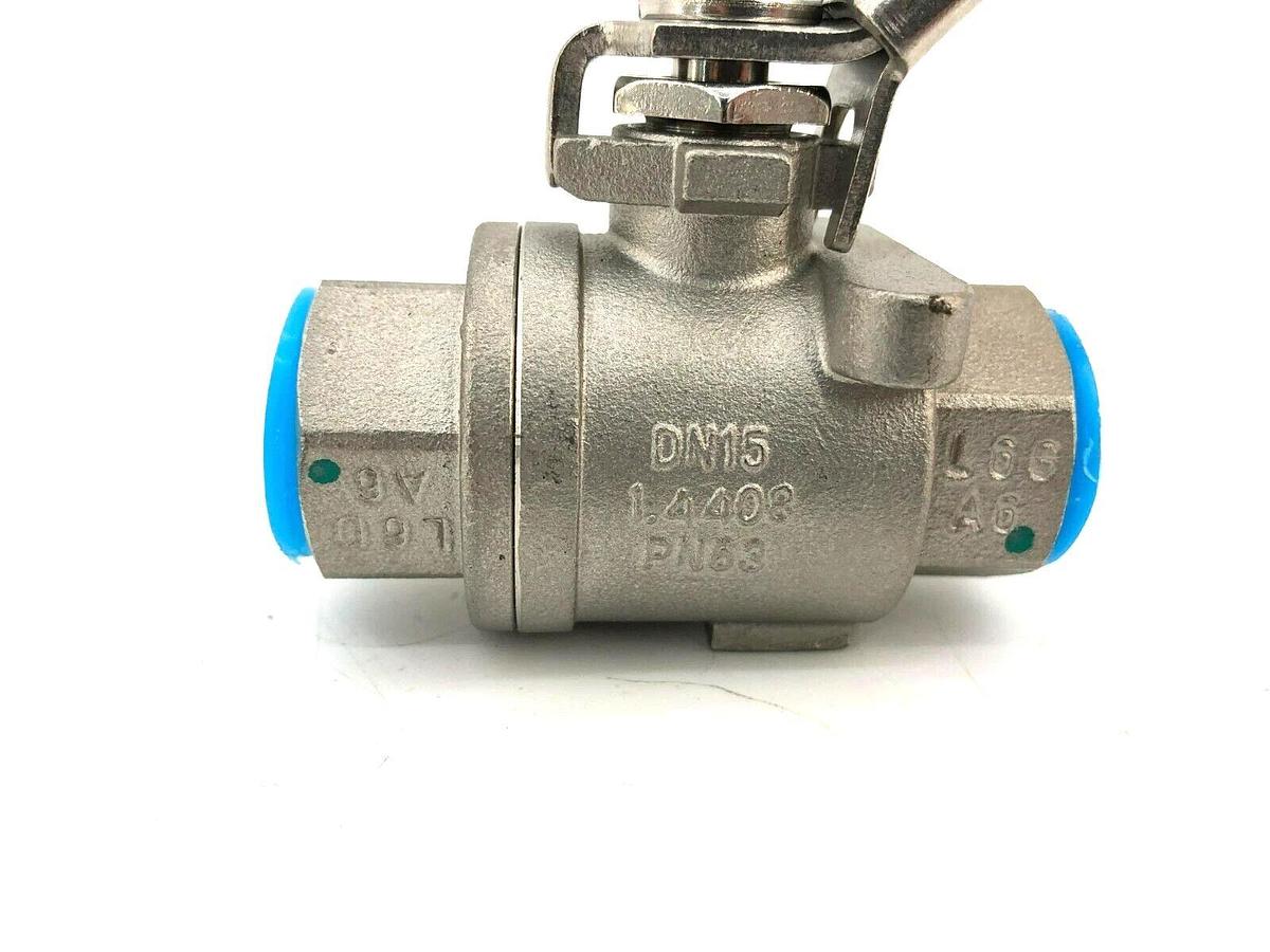 New Merit KV210FP-08 Ball Valve, 1/2" NPT, Stainless Steel, Full Port, 1000lb.