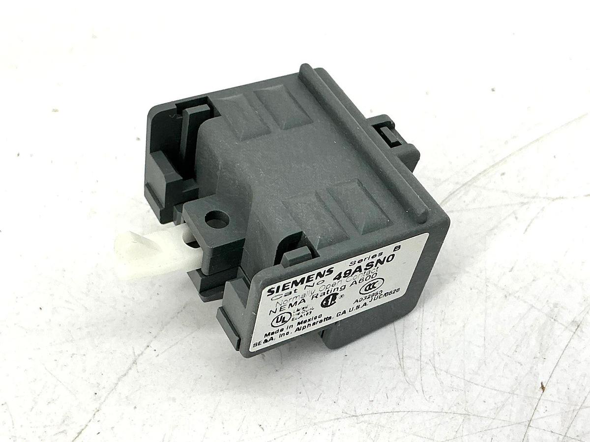 New Siemens 49ASNO Ser B Auxiliary Contact Kit 1-NO NEMA Rating A600 - No Box