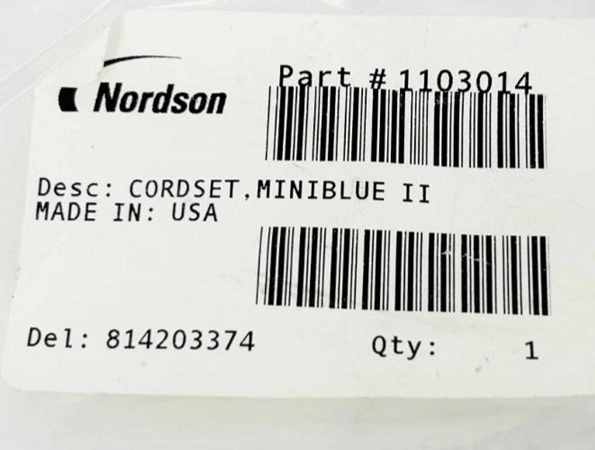 New Nordson 1103014 Mini Blue II Cordset 5-Pin Connector - Missing Shroud
