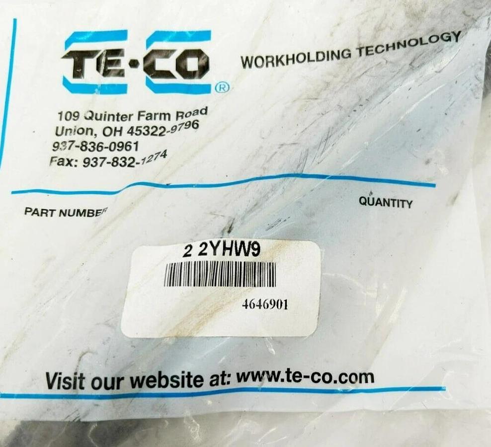 Lot of 2 New TE-CO 2YHW9 T-Bolts, Black Oxide 1/2" Thread Size, 2" Thread, 8" Lg