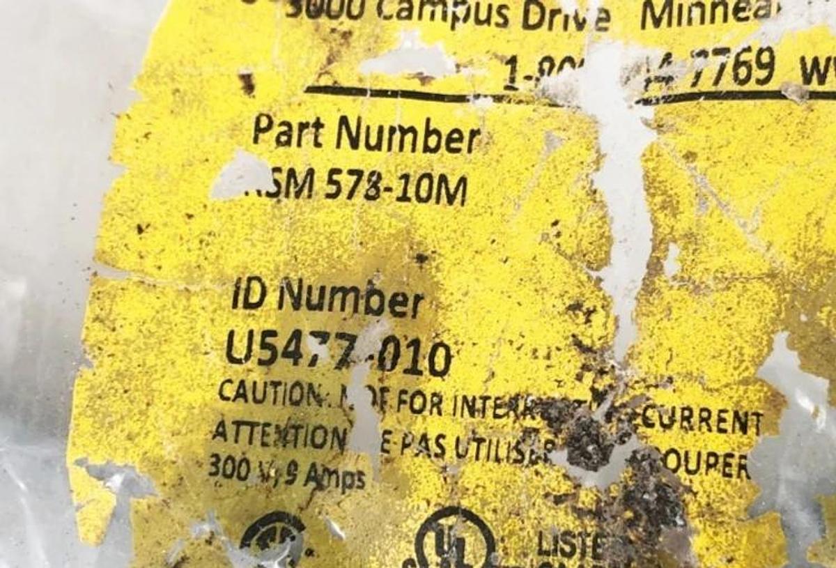 New Turck RSM 578-10M Cordset Straight Male 7/8 10m U5477-010