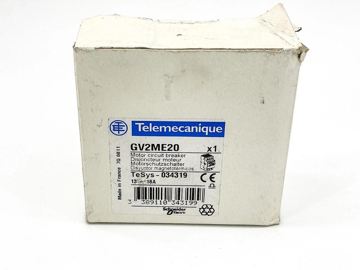New Telemecanique GV2ME20 Motor Circuit Breaker 600V 15HP 3PH