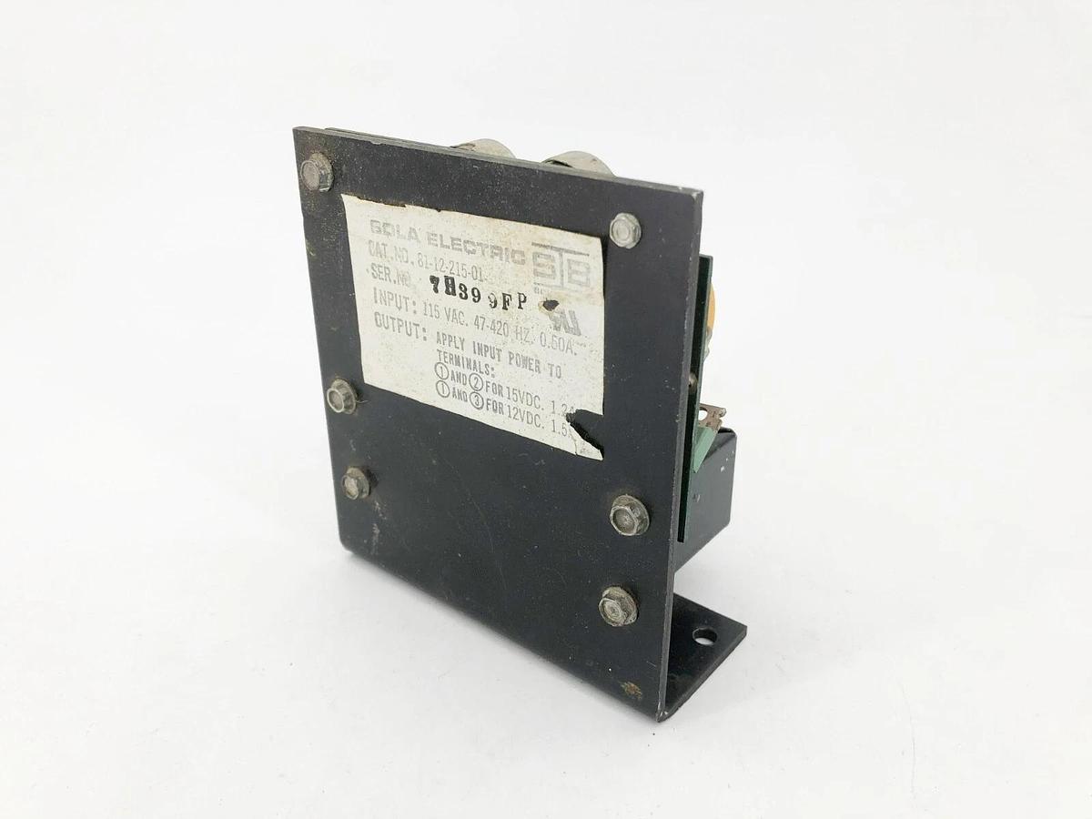 Used Sola Electric 81-12-215-01 Power Supply 115VAC 47-420HZ 0.50A 12-15VDC