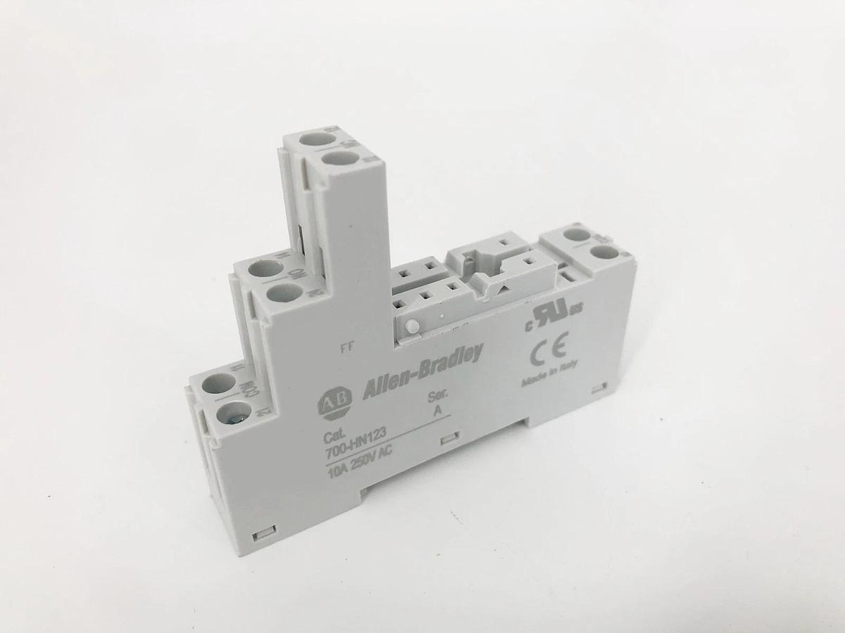 Lot of 2 New Allen Bradley 700-HN123 Relay Sockets 8-Pin 10A 250VAC - No Box