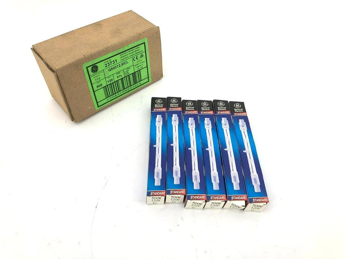 Lot of 6 New GE Q500T2,5/CL Halogen Light Bulbs