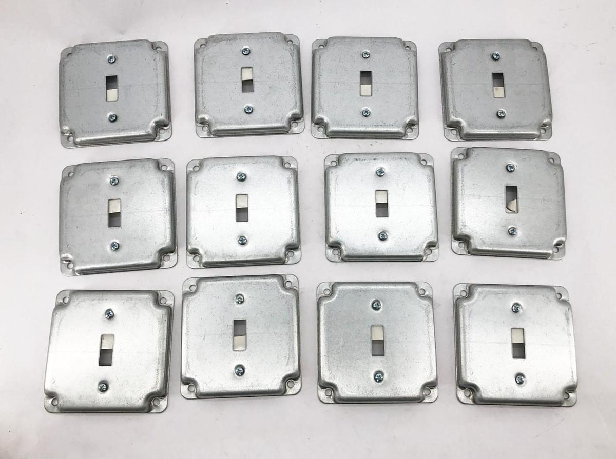 Lot of 12 New Steel City RS9 Square Toggle Switch Covers 4" Raised 1/2" - No Box