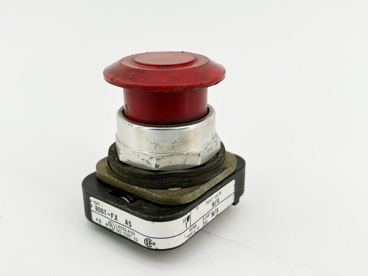 Used Allen Bradley 800T-FXA5 Pushbutton 2 Position 30mm Red No Contact Ser.T