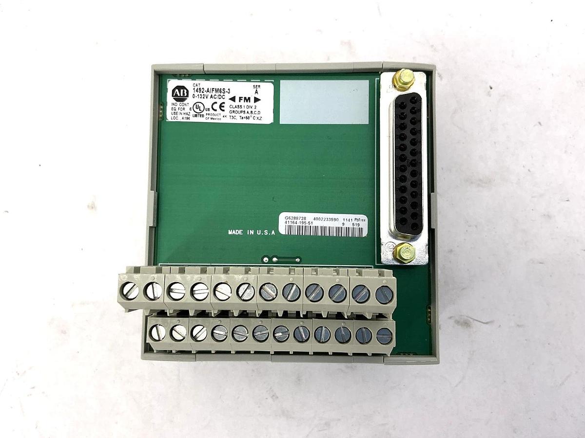New Allen Bradley 1492-AIFM6S-3 Ser A 6CH Iso Feed-Through Interface Mod -No Box