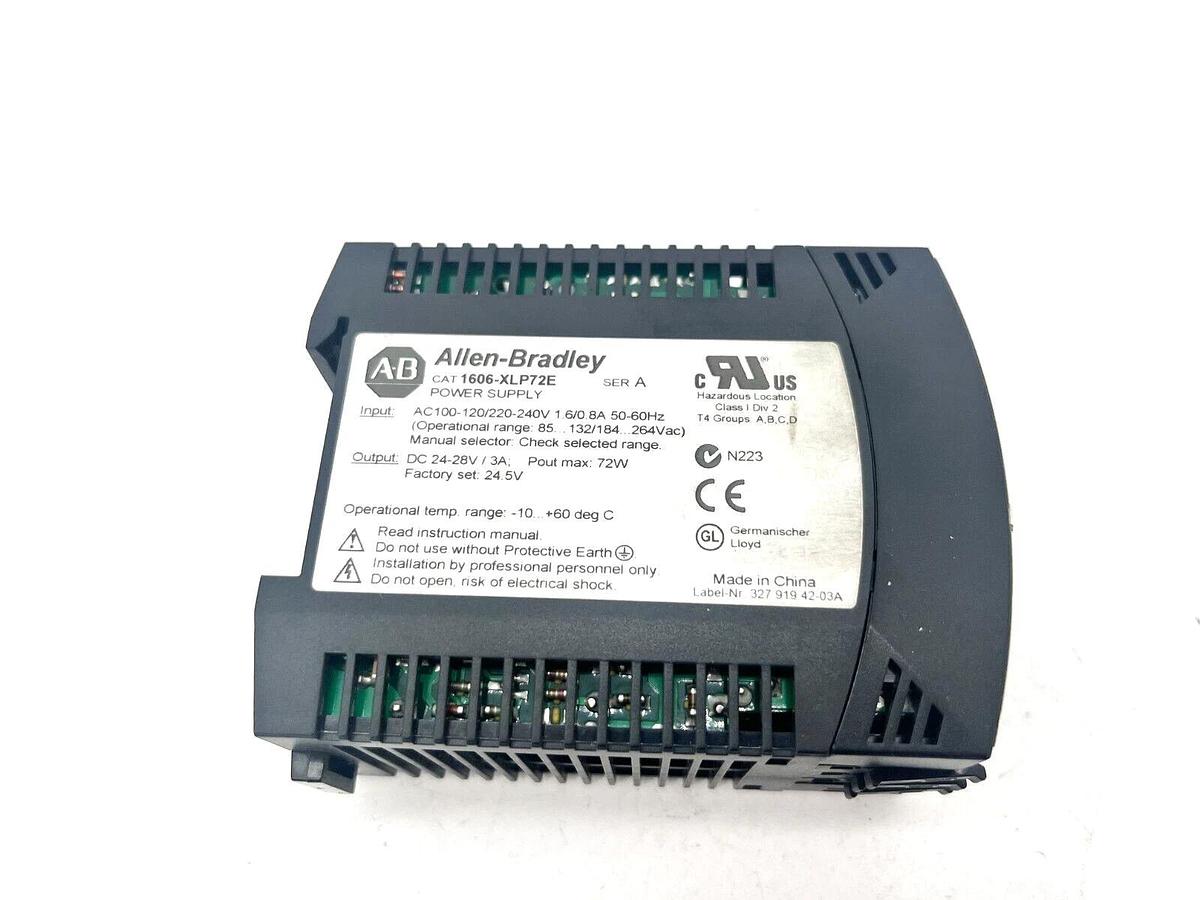 Used Allen Bradley 1606-XLP72E Ser. A Power Supply 24-28V Output 120/240V Input