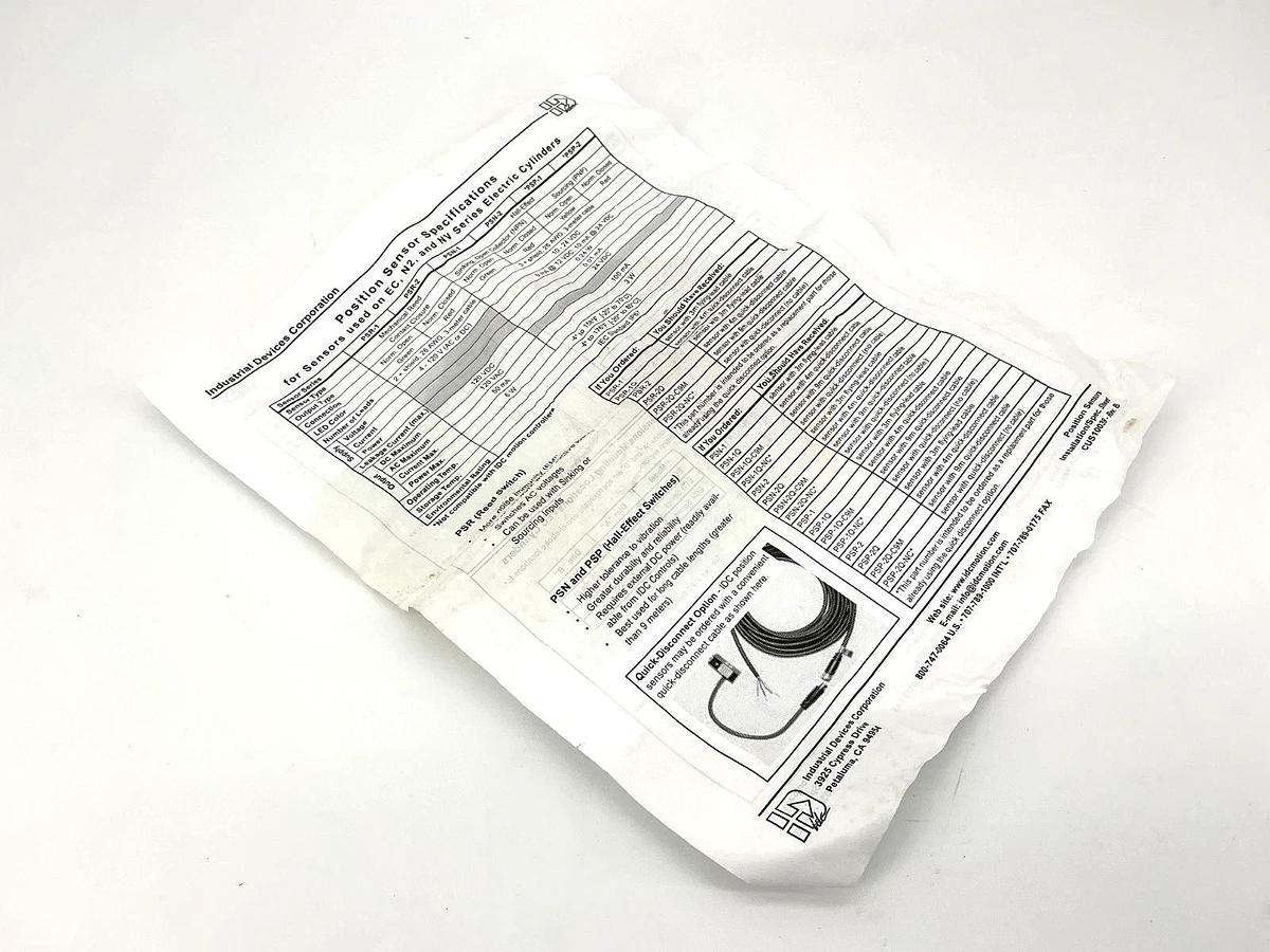 New IDC Industrial Devices Corporation PSR-2Q Position Sensor 6W 4-120V - No Box