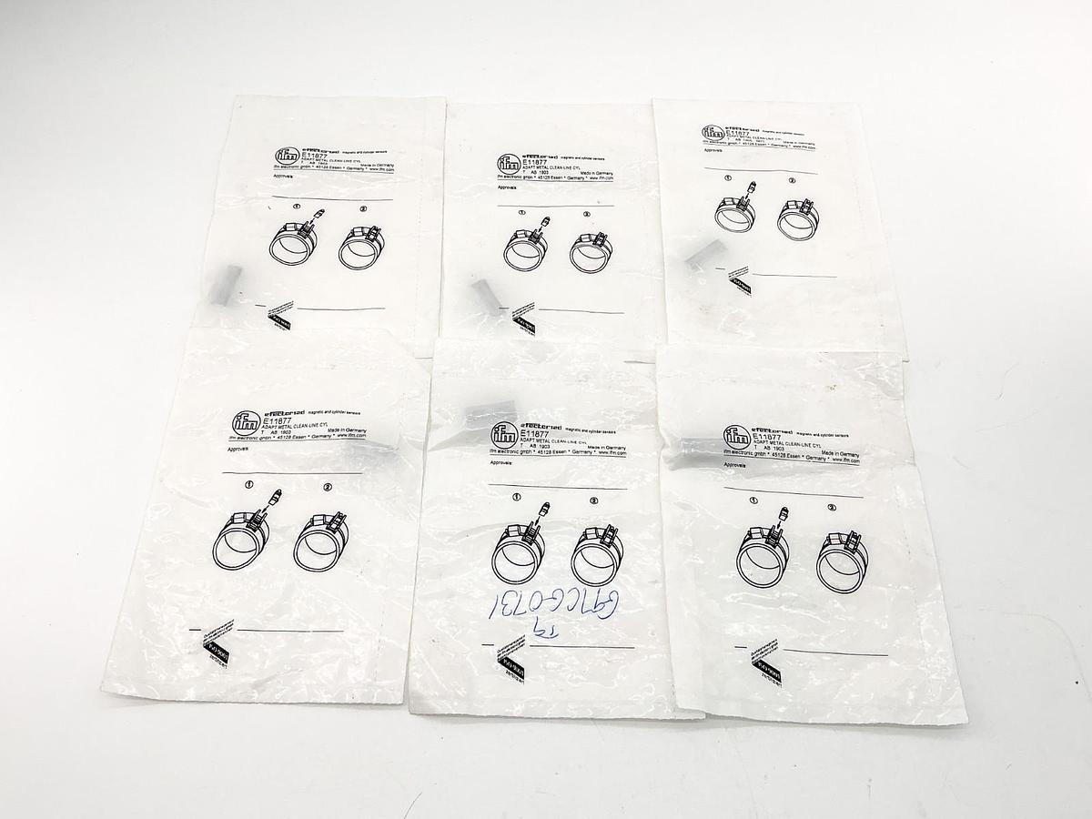 New Lot of 6 IFM E11877 Adapt Metal Clean-Line CYL