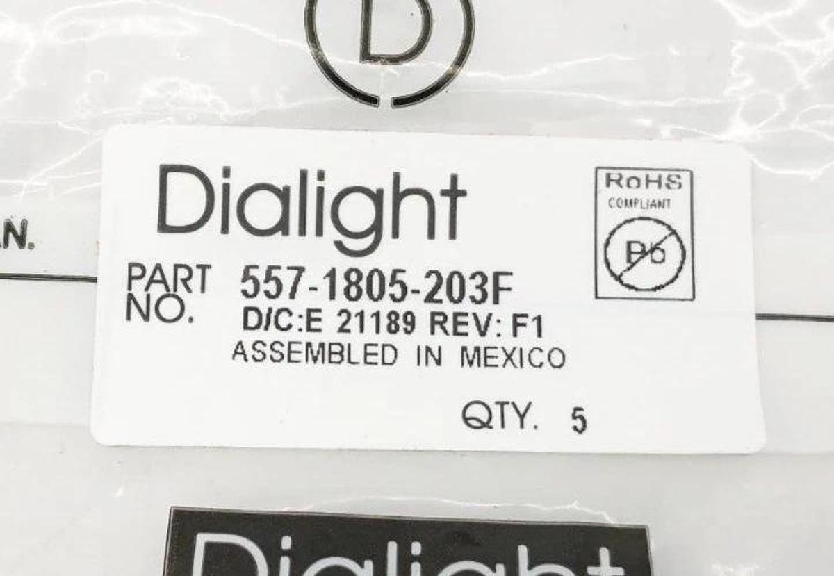Bag of 5 New Dialight 557-1805-203F Panel Mount LED Indicators 24V