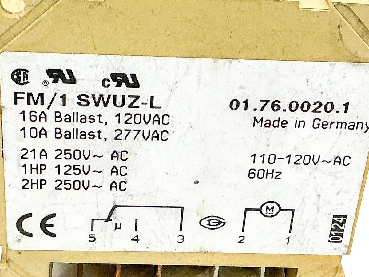 Used Grasslin 01.76.0020.1 Time Clock 110/120VAC 16A FM/1 SWUZ-L