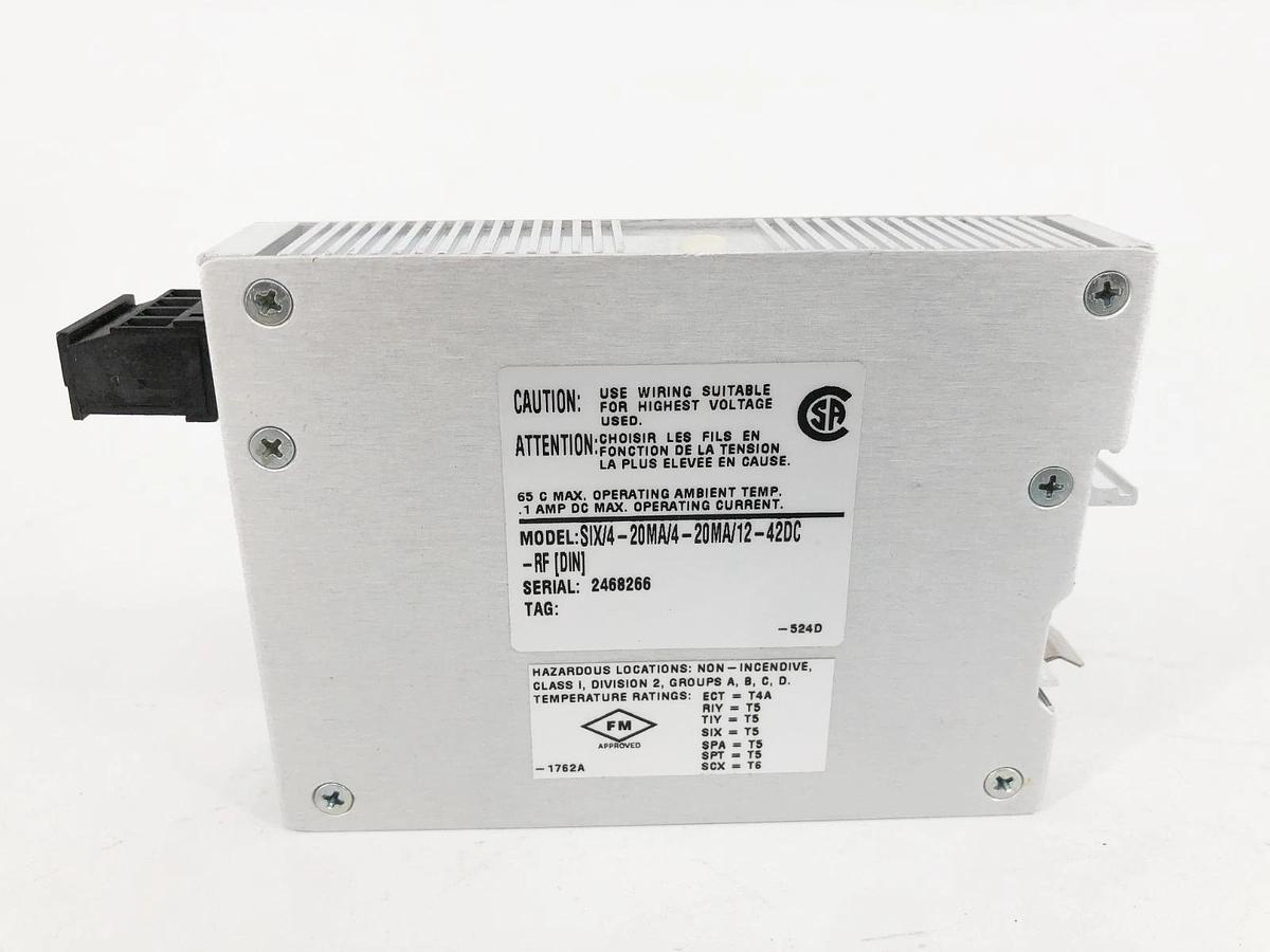 New Moore Industries SIX/4-20MA/4-20MA/12-42DC-RF [DIN] Signal Isolator - No Box