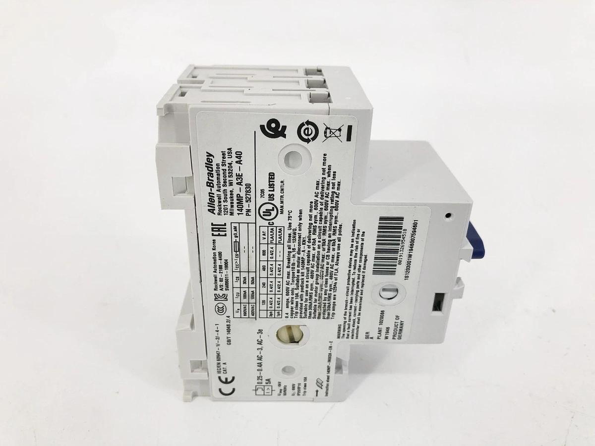 New Allen Bradley 140MP-A3E-A40 Motor Protector Breaker 0.25-0.4A - No Box