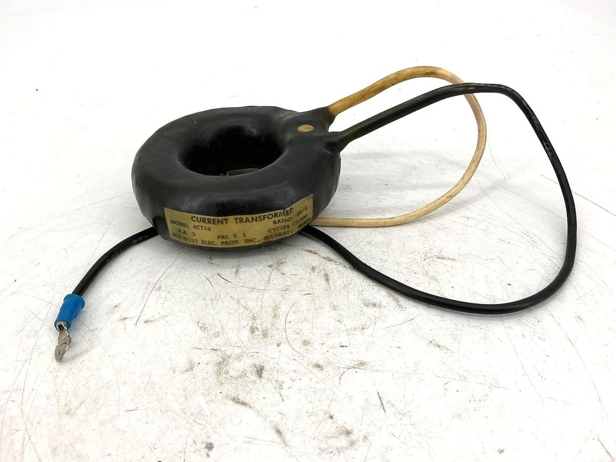 Used Midwest Electric 4CT14 Current Transformers 2-Wire Ratio 400/5 Cycles 25-400 2VA