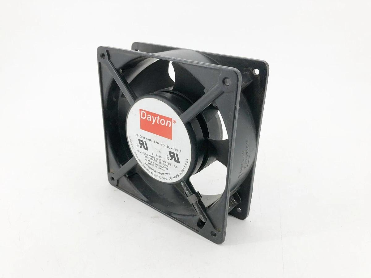 Used Dayton 4C653A Axial Fan 100CFM 230VAC 0.12A 2950RPM