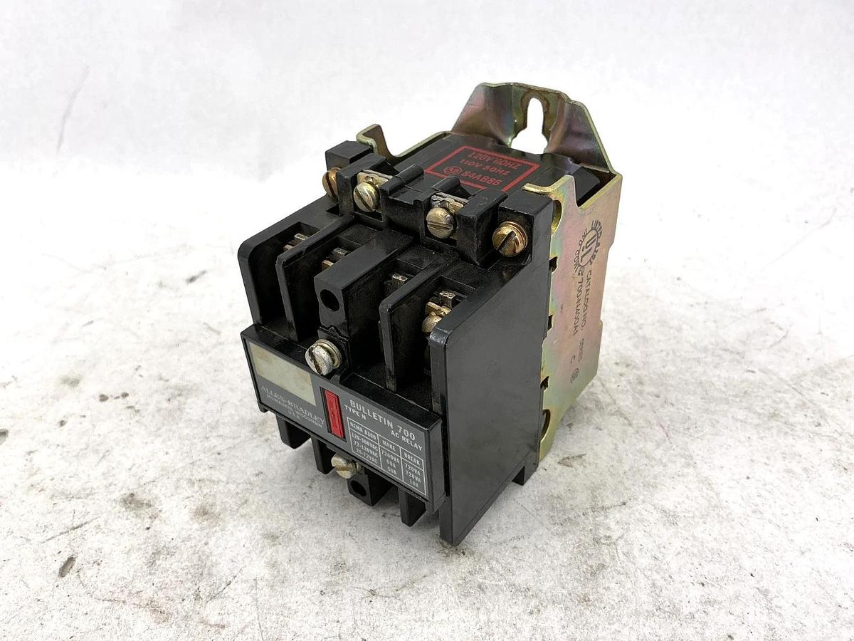 Used Allen Bradley 700-N400A1 Series C Relay 60A w/ 84AB86 110/120V 50/60HZ