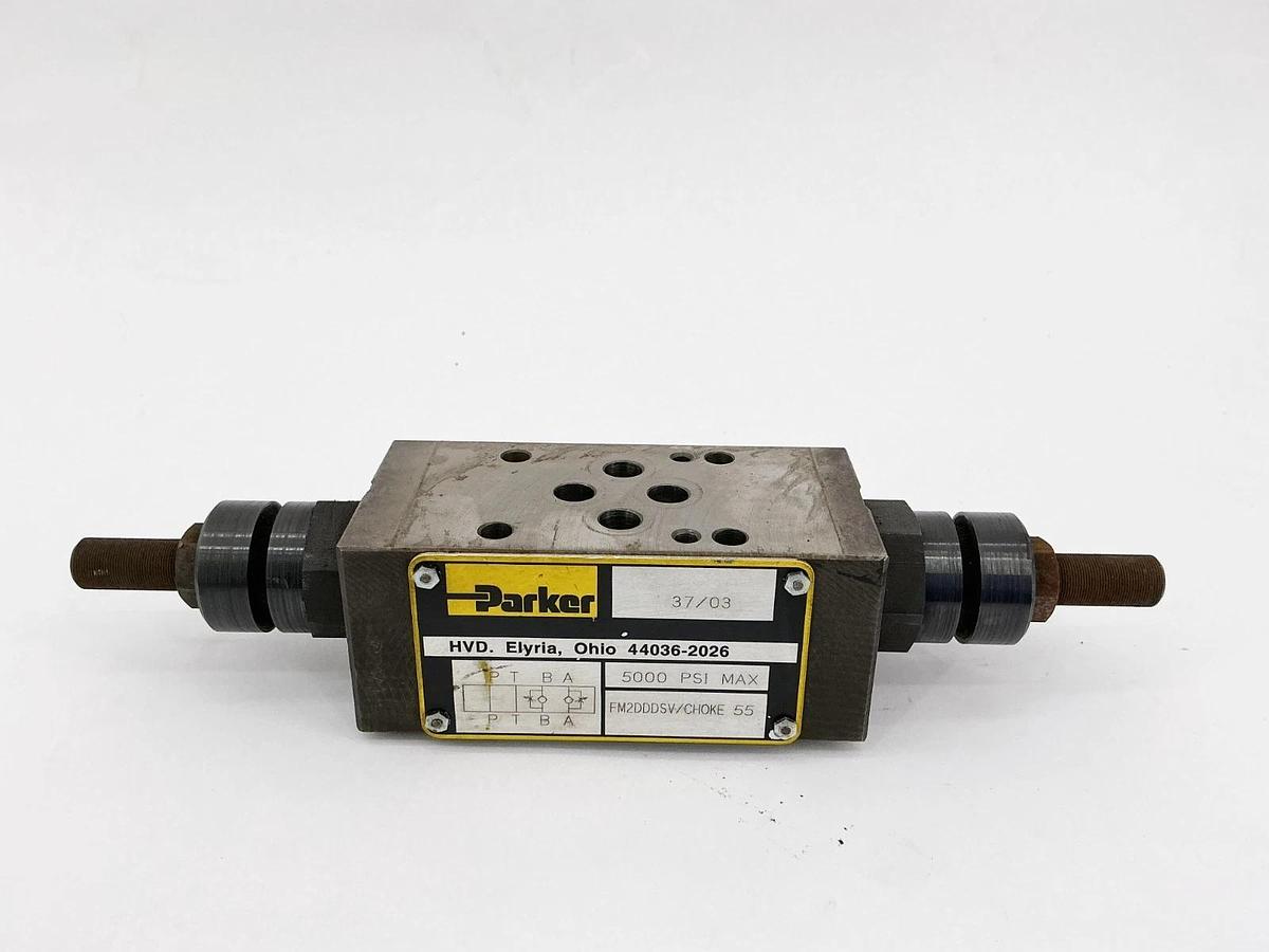 Used Parker FM2DDDSV/CHOKE 55 Flow Control Valve 5000PSI