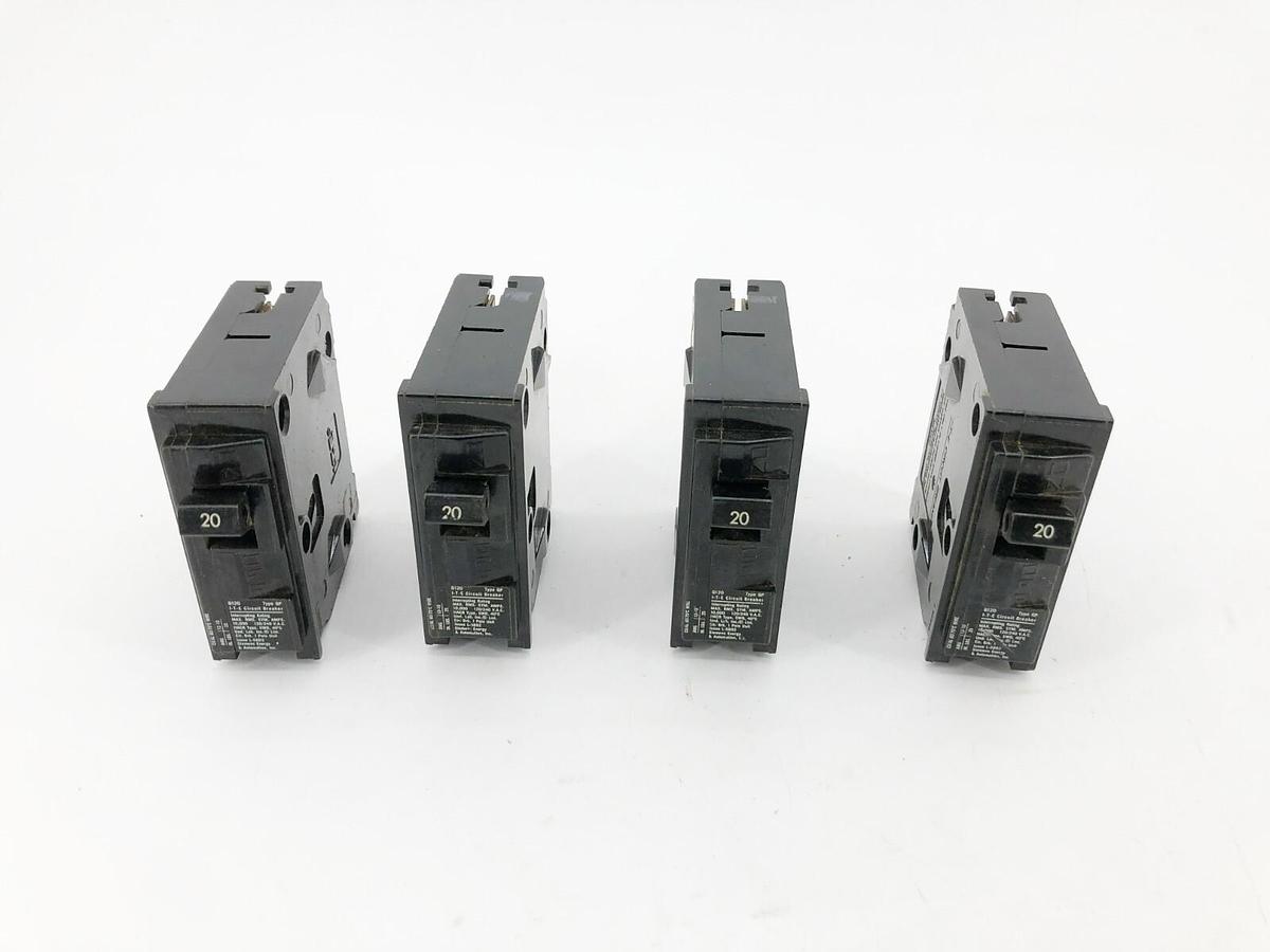 Used Lot of 4 ITE QP120 Circuit Breakers 20A 120/240V 1 Pole Q120