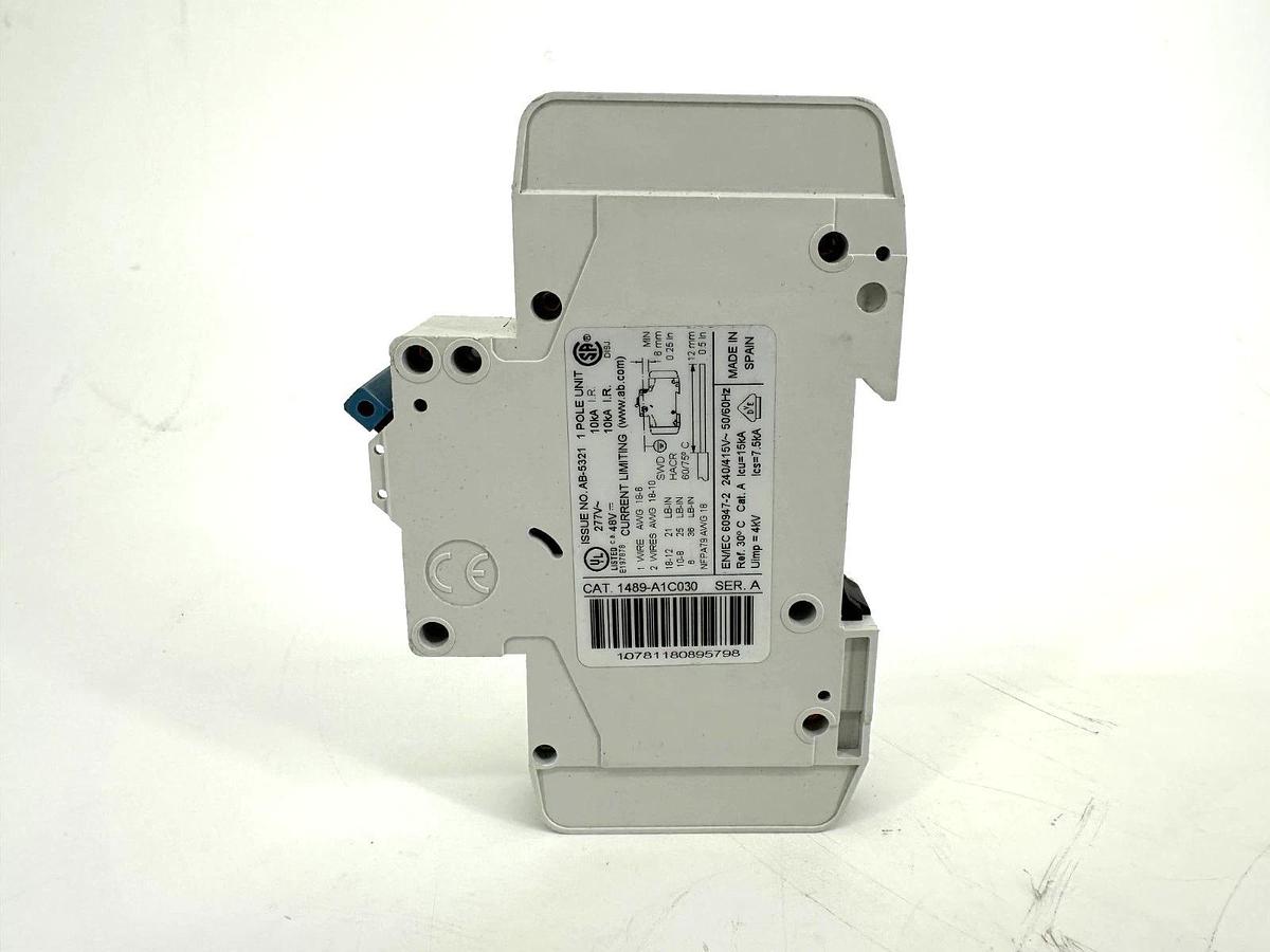 Lot of 2 Allen Bradley 1489-A1C030 Ser A Circuit Breaker 3A 48VDC 277AC 50/60HZ