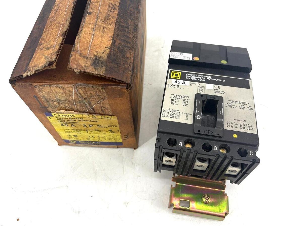 New Square D FA36045 Circuit Breaker 45A 600V 3P