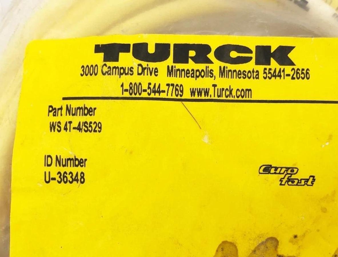 New Turck WS 4T-4/S529 Euro-Fast Cordset M12 Straight Female U-36348