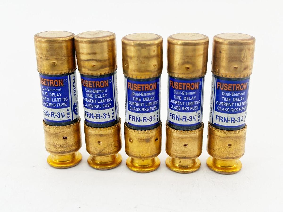 Used New Lot of 5 Bussmann FRN-R-3-1/2 Time Delay Fuse 3.5A 250V