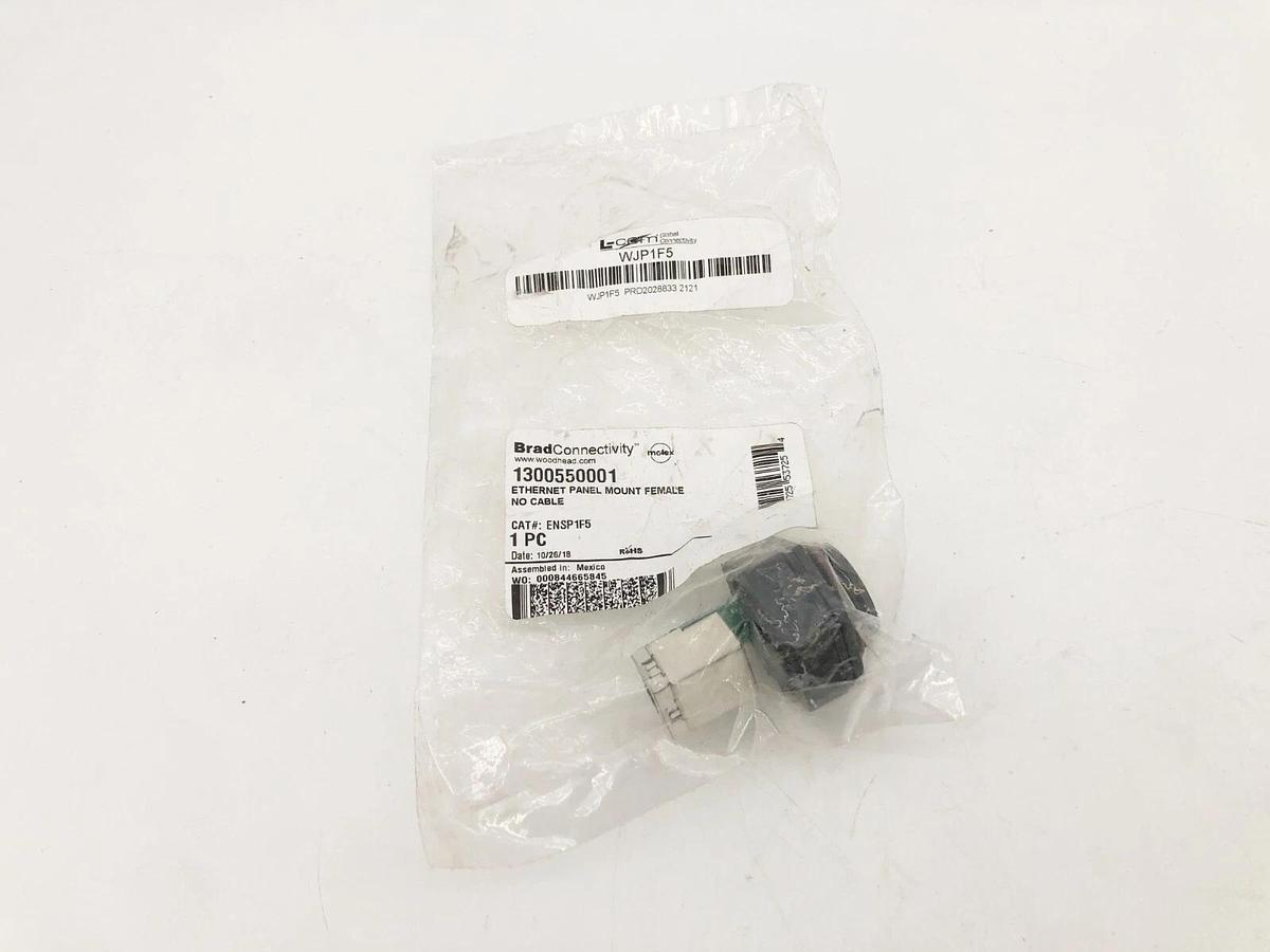 Lot of 2 New Brad Connectivity 1300550001 Ethernet Panel Mounts Female ENSP1F5